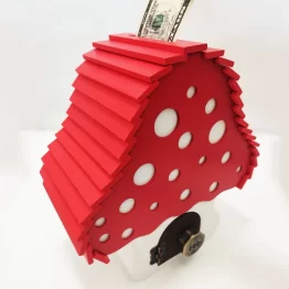 Mushroom Money Saving Box with Lock