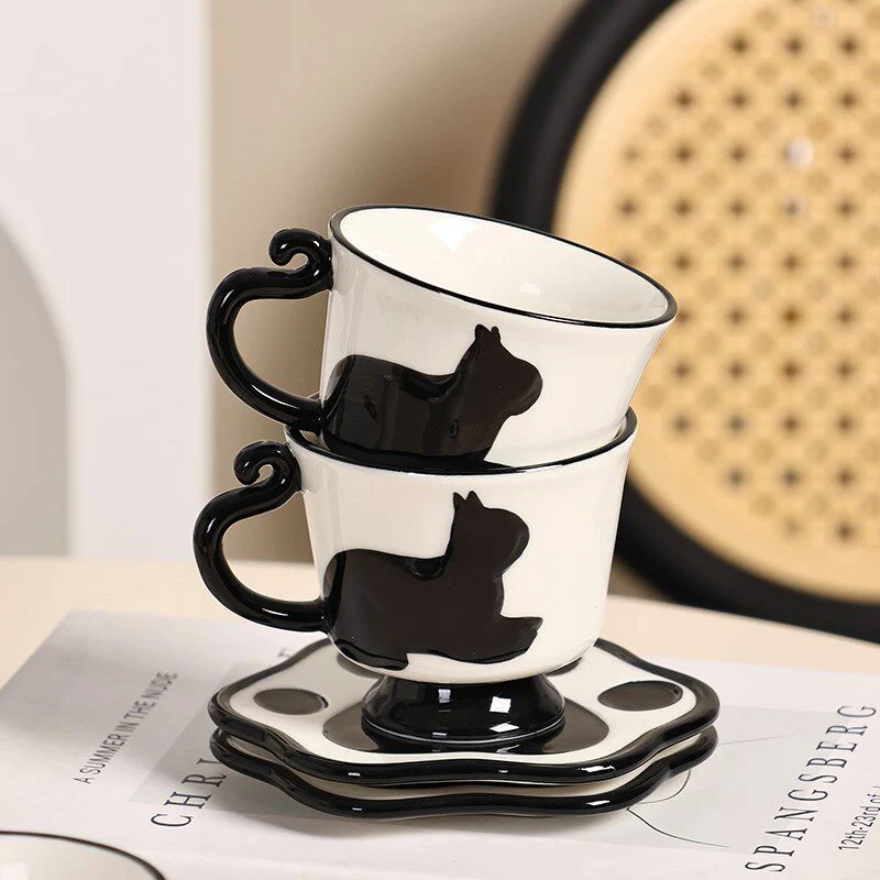 Ceramic Tabby Cat Tea Set (10) Ceramic Tabby Cat Tea Set