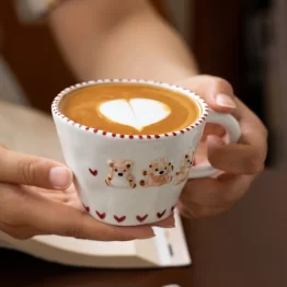 Hand Painted Ceramic Relief Bear Coffee Mug (5) Hand Painted Ceramic Relief Bear Coffee Mug