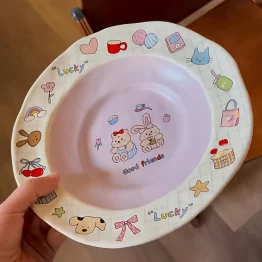 Good Friends Cartoon Ceramic Dish Plate