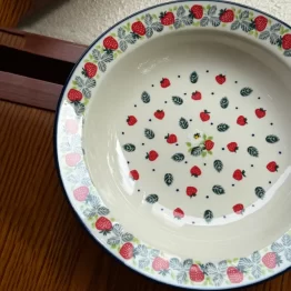 Hand Painted Strawberry Dinner Plate Bowl Set