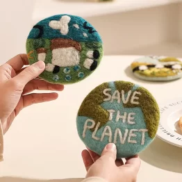Handmade Wool Felt Coaster Round