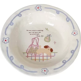 Kawaii Puppy Ceramic Deep Plate