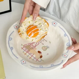 Kawaii Puppy Ceramic Deep Plate (6) Kawaii Puppy Ceramic Deep Plate